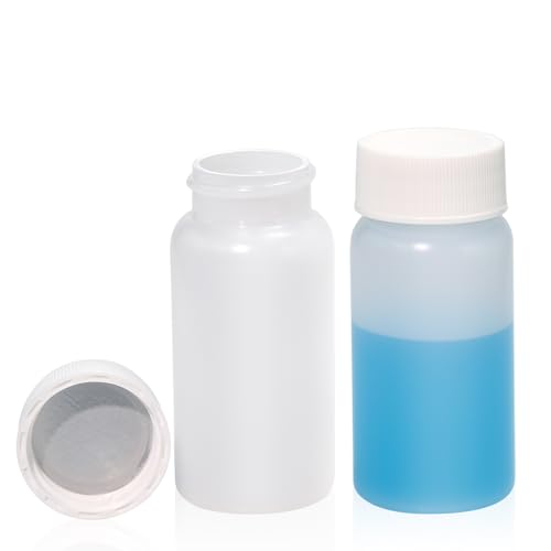 ALWSCI 20mL HDPE-Szintillationsfläschchen, Flüssigproben-Szintillations-Zählfläschchen, 22-400 weißer Schraubverschluss, silberne Aluminiumfolie, 100er Pack