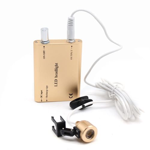 Kaichenyt Dental Scheinwerfer, 1W Dental-Stirnlampe Tragbarer mit Filter Clip-on Scheinwerfer Gold