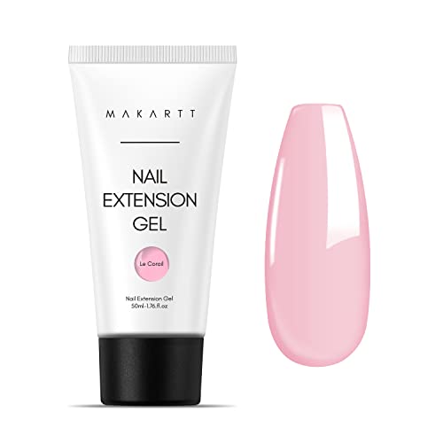 Makartt Poly Nagel Gel 50ML, Builder Gel Nagelverlängerung Gel für Techniker Starter DIY Salon Kunst Nägel (Natürliches Rosa)