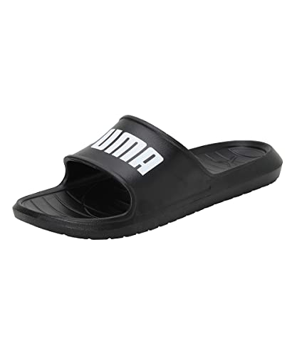 PUMA Unisex Divecat V2 Lite Slide Sandal, Black White, 42 EU