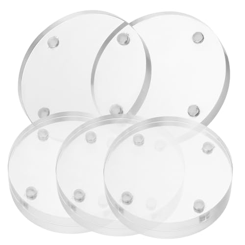 Cabilock 4 Stück Magnetkissen Ziegel Magnetischer Bilderrahmen Mini runden magnetischer Rahmen klein magnetischer Anzeigerahmen Magnetische Bilderrahmen Acryl Transparent