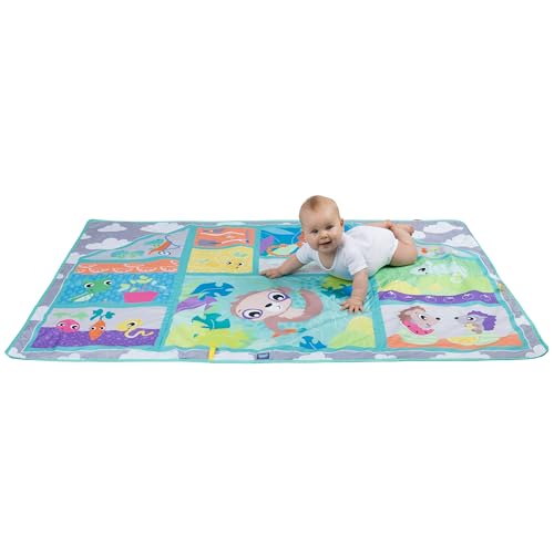 Playgro Krabbelmatte Baby Spielmatte Kinder 150cm x 100cm Faltbar Spielteppich Spielunterlage Groß rutschfest Beidseitig Tragbar Wasserdicht Innen Außen Bunt