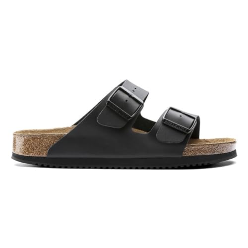 BIRKENSTOCK Arizona Birko-Flor, Unisex-Erwachsene Pantoletten - Schmal - Schwarz - Gr 42