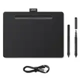 Wacom Intuos Medium Zeichentablett Bluetooth - Tablet zum Zeichnen & zur Fotobearbeitung mit druckempfindlichem Stift schwarz - Ideal für Home-Office & E-Learning