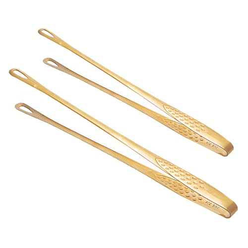 Grillzange, 2 Stück Edelstahl Küchenzange, 24/28 cm Lange, Hochhitzebeständige Kochzange mit rutschfestem Komfortgriff für das Kochen im Freien zu Hause, Camping, Grillbuffet
