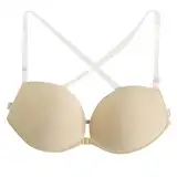 BH Durchsichtige Träger Rücken Brüste Umständehalber Abzugeben Sexy Schöne Dessous für Damen bequemes Sammeln Grilles Dessous Nüsse Sind Remix BH Rücken Transparente BH Durchsichtig (Beige, XL)