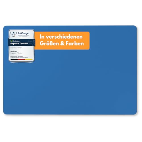 Flickly® Selbstklebende Reparatur Flicken | LKW, Anhänger, Zelt, Markisen, Camping, Sonnenschirme, Pool | in vielen Farben erhältlich | 30cm x 20cm | (RAL5012) Lichtblau