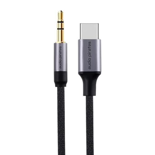 audio pirates HiFi USB-C/Aux Kabel [1,0 METER] USBC/3,5mm Klinke | D/A Wandler | kompatibel: Handy iPhone 15 Pro Pro Max 15 Plus, Galaxy S24/S23/S22/S21 Ultra, iPad Pro, Pixel, Huawei P40, Auto