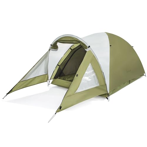 Clostnature Camping Zelt 2 Personen - 2 Mann Zelt Wasserdicht mit Vorraum, Leicht und Kompakt mit kleinem Packmaß, 3-4 Saison Doppelwandig Campingzelt für Outdoor-Abenteuer, Kuppelzelt mit Moskitonetz