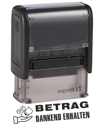 Selbstfärber Imprint 2/Lagertext – Betrag dankend erhalten - von Kaufhaus2010 – Office Stempel zur Kennzeichnung von Dokumenten 46 mm lang