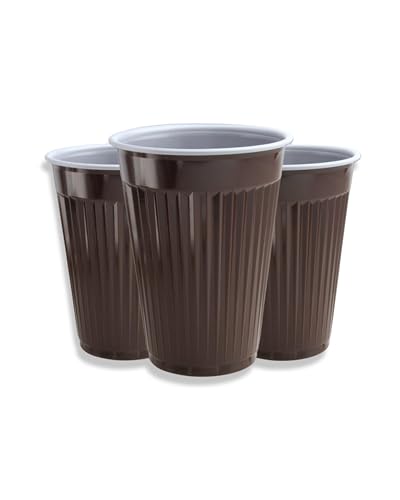 PACKEO 500/1000/2000/3000/5000 stk. Thermobecher, Automatenbecher, 180 ml braun, Kunststoff, Kaffeebecher, Heißgetränkebecher, Wiederverwendbar, Vakuumisoliert, Klassiker, Gastronomie, Kioske (2000)