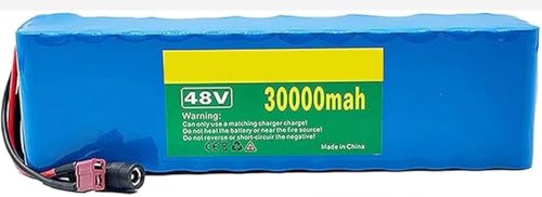 48V 30Ah E-Bike-Akku Für 1000W 750W 500W Elektrofahrrad-Scooter-Motor, E-Bike-Lithium-Ionen-Akku, Rollerbatterie Mit 54,6 V 2 A Ladegerät, 48V Li-Ionen-Batterie 48V 30Ah,XT60