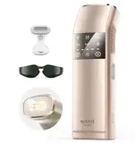 Vierfach-Impuls IPL Geräte Haarentfernung für Damen Herren, 2°C Saphir Komfort 16,6 cm² Eis-Kühlung, 100W Duale Lichter, Haarlaser Entferner Dauerhaft, PHR-Modus für Hartnäckige Haare, Gesicht, Bikini