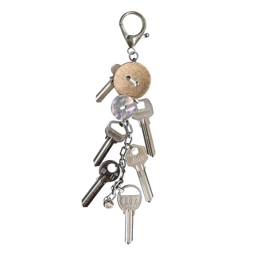 Greabuy Charm-Schlüsselanhänger für Damen, Schlüsselanhänger, Zubehör, Miet-Kollektion, Schlüsselring und Hosenkette, kreatives Schlüssel-Ornament, Legierung, Textur, Geschenk für Mode-Enthusiasten,