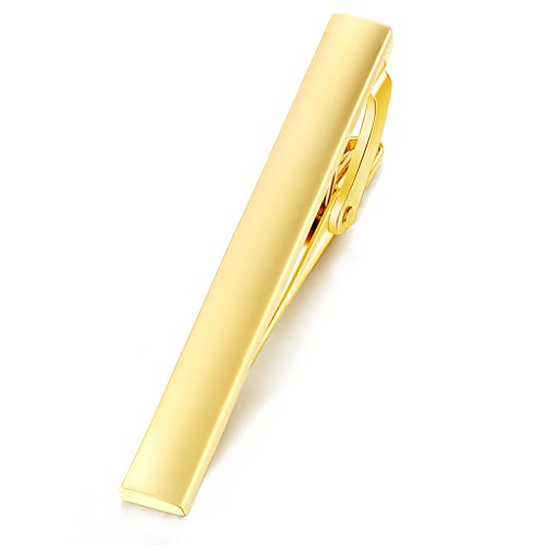 HONEY BEAR 5.4cm Herren Krawattennadel Krawattenklammer für Normale Krawatte Edelstahl Tie Clip,MEHRWEG (Gold)