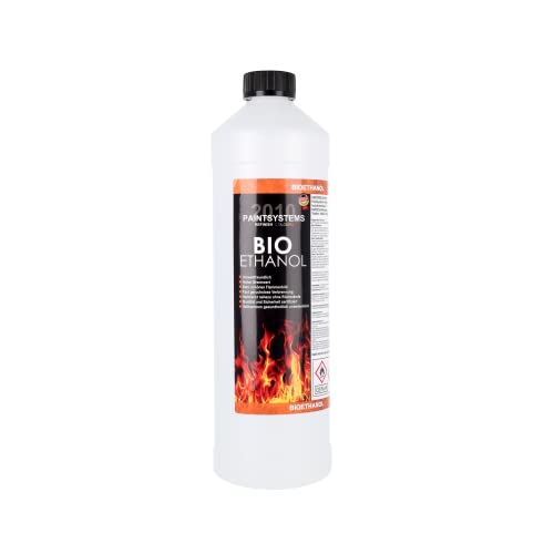 Bio Alkohol 100% 1 Liter - BIOETHANOL für Alkohol-Kamine, Tischfeuer, Ethanolkamine, Alkoholbrenner, Terrassenfeuer, Raumfeuer, Standfeuer oder Gartenfeuer