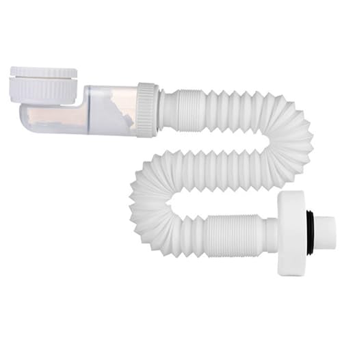 1 1/4 Zoll Siphon, Raumsparsiphon Flexibler Ablaufschlauch 360° Einstellbarer Syphon Waschbecken Abflussrohr mit Geruchsverschluss Austauschbarer Abwasserrohr für Küchenspüle Waschmaschine Badezimmer