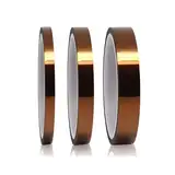 Hitzebeständiges Klebeband,3 Rollen Kapton Tape Polyimid Hitzebeständig Elektro Elektronik Isolierband Hohen Temperaturen Hochtemperatur Band für Sublimations Wellenlöten 3D Drucker 5/10/15mm