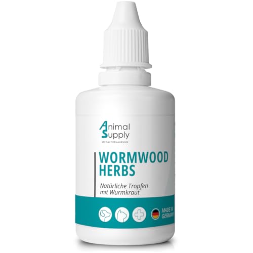 Animal Supply Wurm-Kraut Liquid Tropfen flüssig 50ml, Wurmkur sekundierend für alle Haustiere, Hund, Katze, natürliche Rezeptur, Wurmmittel sekundierend, kein Anthelminthikum