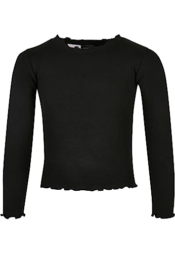 Urban Classics Mädchen Girls Short Rib Longsleeve T Shirt, Schwarz, 146-152 EU