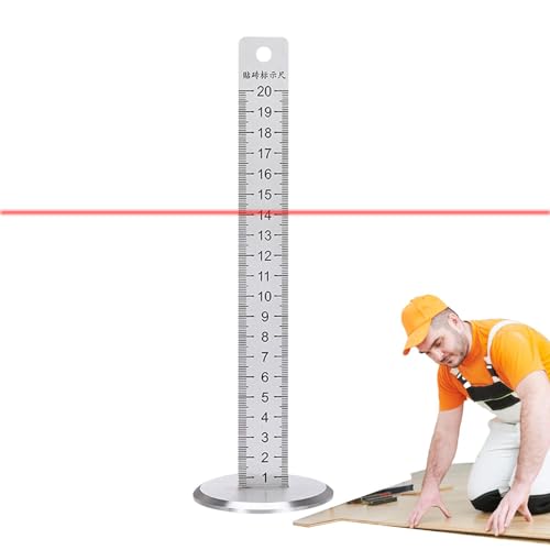 Bodennivellierungswerkzeuge, Lineal Mit Gleicher Höhe-Nivellierwerkzeug Für Die Fliesenhöhe Aus Edelstahl,Rutschfestes Horizontales Linien-Positionierungs-Bodenlineal, Fliesen-Lineal Mit Gleicher Hö