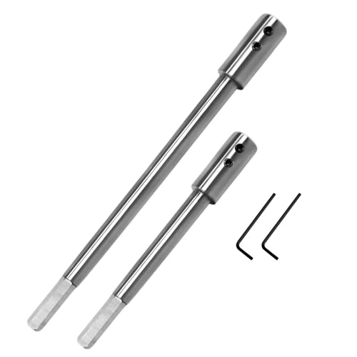 Syrvnto 2 Stücke Verlängerungsschaft Set, 254 mm und 178 mm Extra Lang verlängerung für forstnerbohrer mit 3/8"-schaft für besonders tiefe Lochfräsungen, Durchbrüche,Tiefbohrungen in Holz, Möbelbau