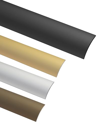 Gedotec Übergangsprofil Laminat - Vinyl Übergangs-Schiene selbstklebend Bodenprofil gewölbt | MADE IN GERMANY | Alu Schwarz eloxiert | Profil 30 x 1000 mm | 1 Stück - Ausgleichsprofil Aluminium