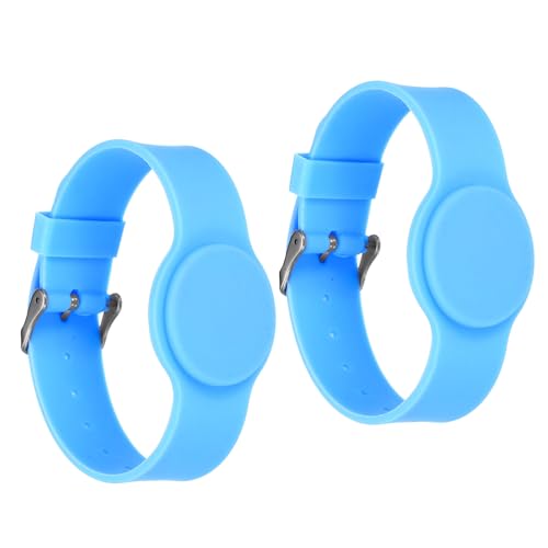 PATIKIL RFID Silikon Armbänder 2 Pack 13.56MHZ Smart IC Karte Armband Wasserdicht Ausweis Armbänder Zugang Kontrolle für Schwimmbad Badezentrum EIS Blau