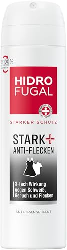 Hidrofugal STARK + ANTI-FLECKEN Spray, starker Antitranspirant Schutz gegen Schweiß, Geruch und Flecken, Deo Spray ohne Ethylalkohol mit frischem Duft (150 ml)