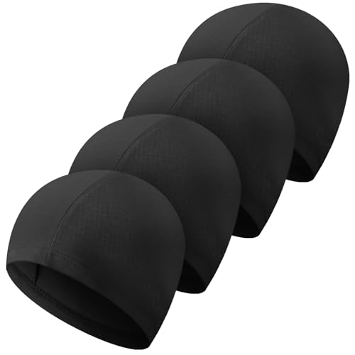 Halinuia 4 Stück Unisex Badekappen, Stoff Badekappen elastische Schwimmhaube rutschfeste Schwimmkappe Badehaube für langes und kurzes Haar