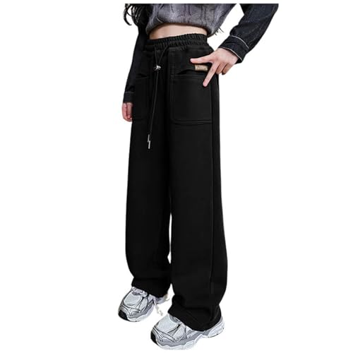 Generisch Trainingshose Kinder Mädchen Jogginghose - Jungen Baggy Weite Cargohose Y2k Wanderhose Trainingshose Winterhose Kinder Outdoorhose Kordelzug, lockere Passform Für 4-15 Jahre