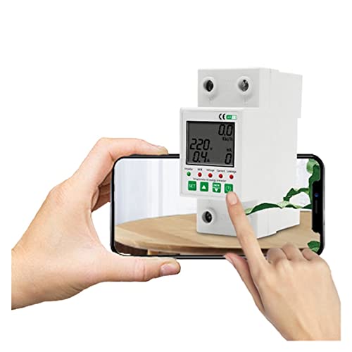 WiFi Smart Energy Monitor Switch Meter Tuya APP Smart Energy Meter 2P 63A KWh Meter Wattmeter Über Unterspannungsleckschutz Digitale Anzeige mit hoher Präzision