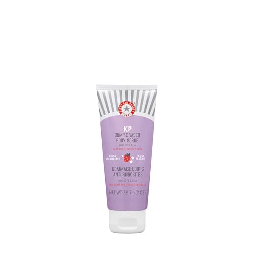 "First Aid Beauty KP Bump Eraser Körperpeeling mit 10% AHA - Keratosis Pilaris Peeling mit Glykolsäure und Milchsäure hilft, Gänsehaut zu reduzieren, wird