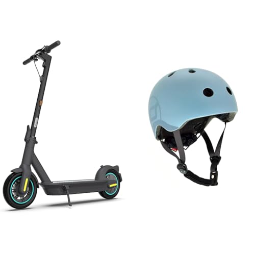 Segway-Ninebot MAX G30D II, E Scooter mit Straßenzulassung für Erwachsene, max. 20 km/h Geschwindigkeit, 65 km Reichweite, Lange Reichweite & Scoot & Ride Kinder Fahrradhelm, Steel, 51 bis 55cm