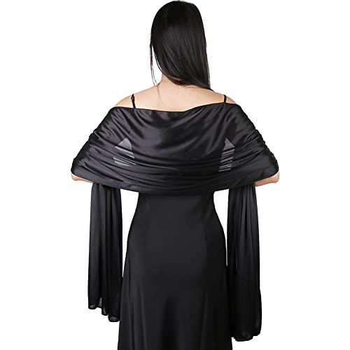 Ladiery Damen Seide Satin Stola Festlich,Shawl für Brautkleider Abendkleider Sommer Elegante Party Weicher Schal