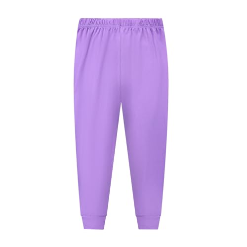 Generisch 2025 - Kleinkind Jungen Mädchen Einfarbige Nachtwäsche Lange Hosen Sommer Baby (Purple, 7-8 Years)