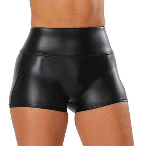 Generisch Hosen Damen Locker Kurz Leggings Shorts Farbe Frauen Feste Lässige Schlanke Stretchhose Tanz Yoga Yogahose Damen Freizeithose Hose Kurz für Schlafen Freizeitaktivitäten (Black, XXL)