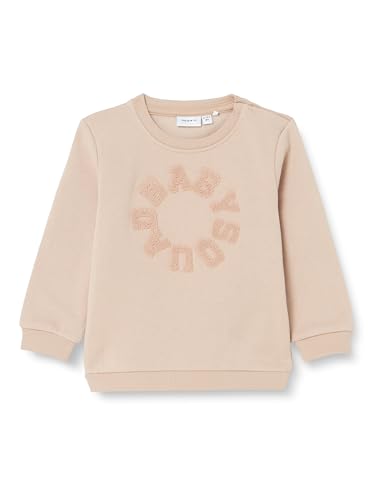 NAME IT Baby - Mädchen Nbfodessa Ls Sweat Bru Pullover, Oxford Tan, 68