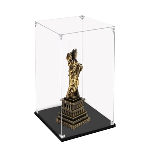 Acryl Vitrine Staubdichte Transparente Acrylbox, Hohe Acrylvitrine für Sammlerstücke, Stapelbare Vitrine, Selbstaufbauende Acrylvitrine(25x25x55cm(10"x10"x22"))