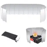 MagiSel Campingkocher Windschutzscheibe, Faltbar Aluminium Windschutz, Faltbarer Windschutz für Gaskocher, Platten Aluminium Windschutzscheibe für BBQ Picknick Camping Ausrüstung, 10 Stück