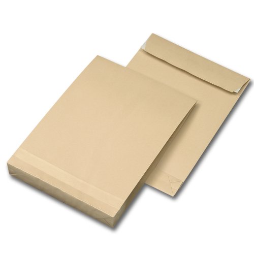 125 Faltentaschen Versandtaschen DIN C5 162 x 229 x 40 mm braun 120 g/m²