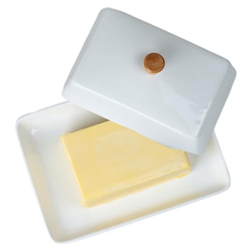 Butterbehälter, Butterdose mit großem Fassungsvermögen, Butterdose aus Porzellan, Aufbewahrung von Butter aus Keramik, für die Küche mit Butter an der Ost- und Westküste