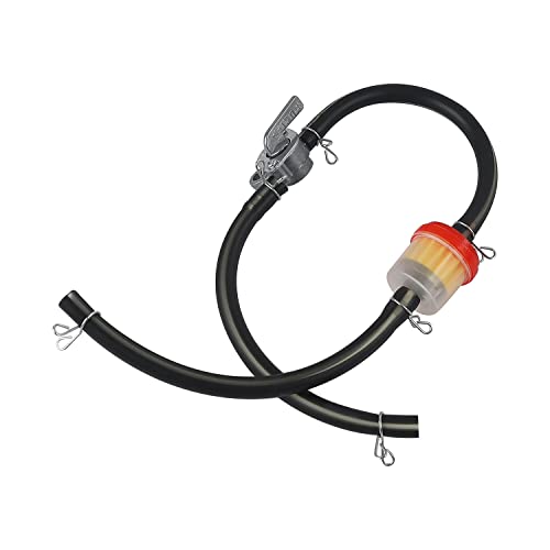 Benzinfilter Set, HERKINDNESS Benzinfilter Motorrad, mit Schalter und Klarem Filterbecher Benzinschlauch 6mm, Geeignet zum Filtern von Verunreinigungen im Benzin und zum Schutz des Motors