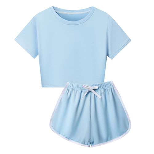 Generisch Anzug Für Kinder Bekleidungssets Mädchen Langarm T-Shirt Hosen Top Kleidung Activewear Für Mädchen Kinderkleidung Kinder Sport Geschenk Für 5-14 Jahre