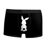 WKAYsIV Kurze Schlafhose mit modischem, lässigem Komfort Ostermuster Lustige Herren Boxershorts (Black, M)