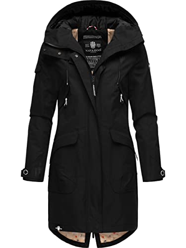 Navahoo Damen Übergangsjacke leichte Jacke mit Kapuze Pfefferschote Black Gr. M