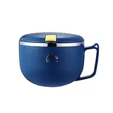 FIYSON Ramen Schüssel, 900mL, instant nudel schüssel, nudelschüssel, ramen instant nudeln bowl Suppenschale, ramen schüssel set mit deckel, instant nudeln cup, instant nudeln topf (Blau,klein)