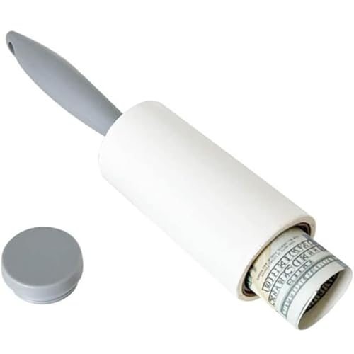 Awleynz Geheimer Geldsafe Lint Roller, Weiß und Grau, Versteckbarer Vorratsbehälter für Wertsachen