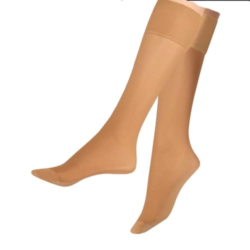 Lieblingsstrumpf24 by Koronowski 5er Pack Knie 20 den Transparent oder 40 DEN Nylon Fein-Kniestrümpfe breiter Komfortbund Damen (AMANDE 20 Den)