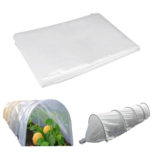 3x2M Folie für Gewächshaus, Reißfest Polyethylenfolie Transparent Gewächshausfolie Winterfest, Gewächshaus Folie Frühbeetfolie, Plastikfolie für Folientunnel Abdeckfolie Tomatenhaus Gemüse Pflanzen
